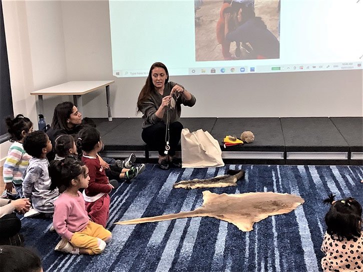 she showed a possum skin and kangaroo skin