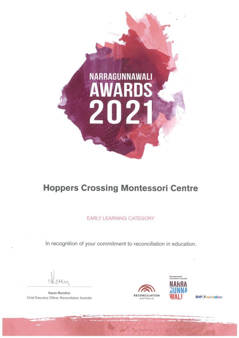 hoppers crossing montessori centre narragunnawali awards 2021