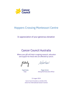 Food Fundraising Event for Cancer Council